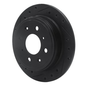 Chrysler LHS Brake Rotor (1) - Front Left - R1 Concepts - Drilled & Slotted - Black - `98-`00